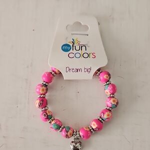 Pink Floral Kids Bracelet